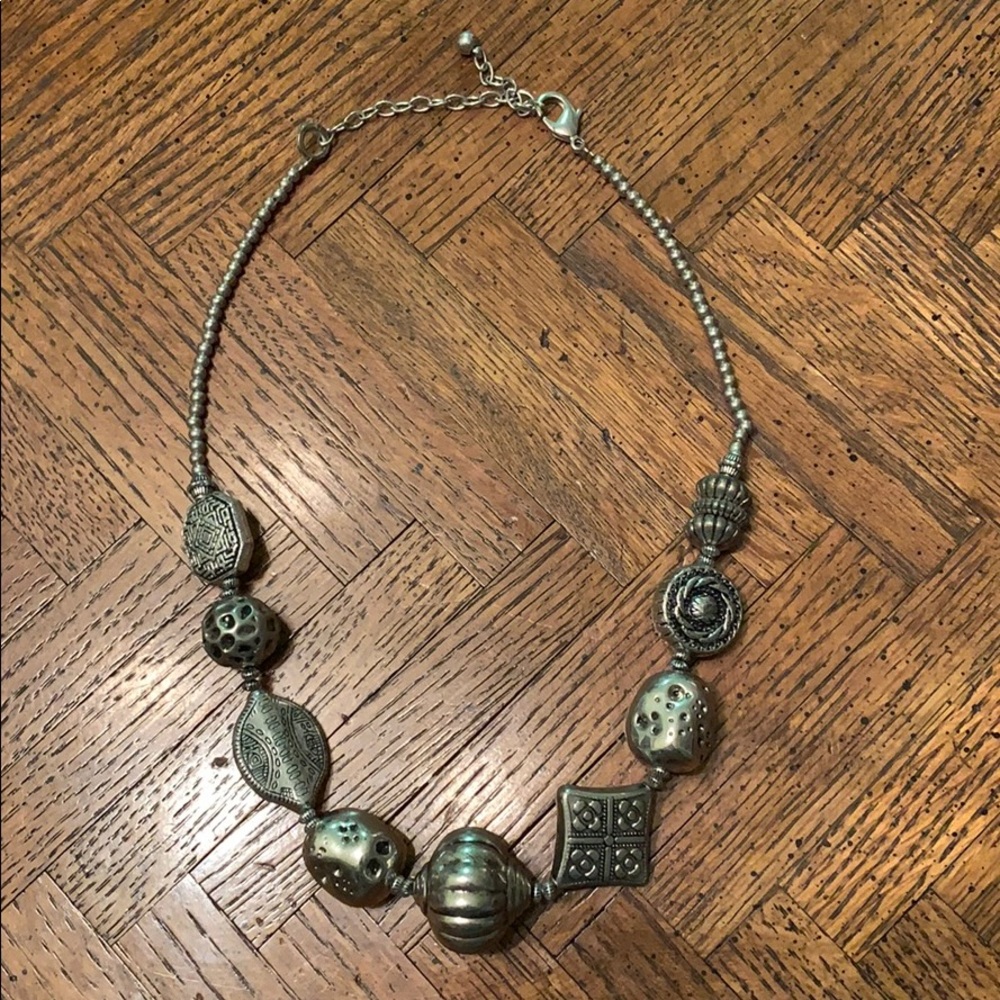 Silver Colored Beaded Necklace